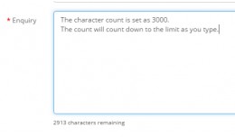 Add Character Count to Contact Us Form