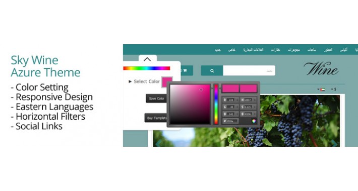 OpenCart 2 Theme Sky Wine Azure