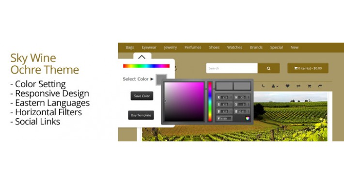 OpenCart 2 Theme Sky Wine Ochre