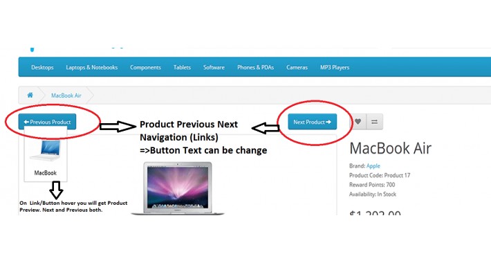 PRODUCT PREVIOUS NEXT NAVIGATION