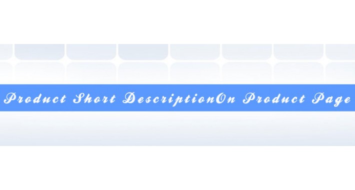 Short Description On Product Page