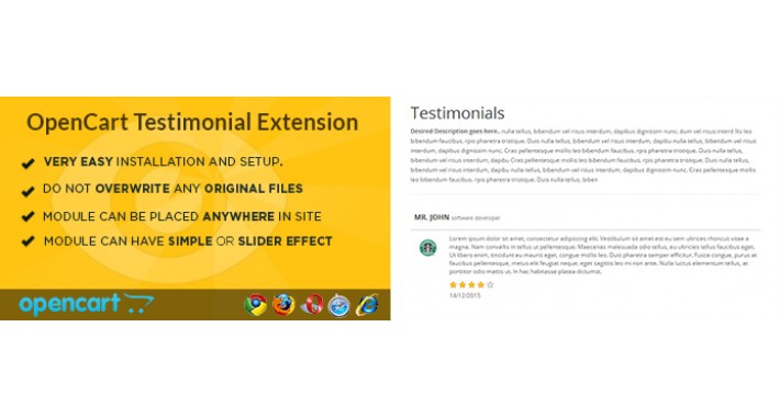 OpenCart Testimonial Extension 