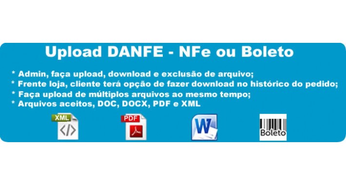 Upload de boleto, imagens, arquivos ou XML E PDF DANFE (NFe)