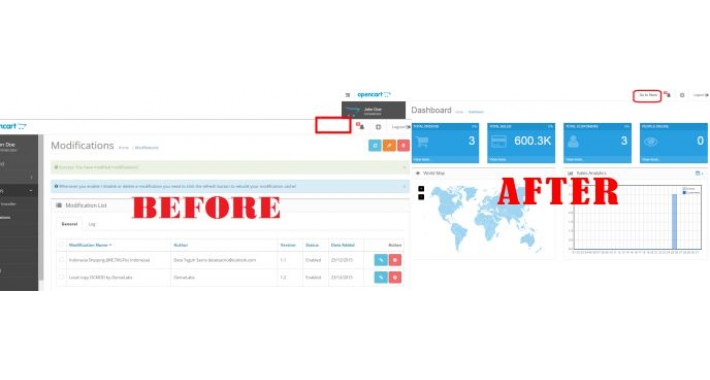 [OCMOD] Link to Frontend from Backend