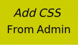Add CSS Code From Admin / Backend