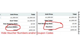 Hide Voucher Numbers And/Or Coupon Codes