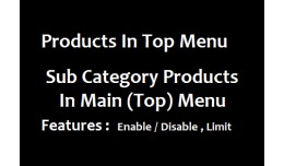 Sub Category Products In Main Menu/ Top menu