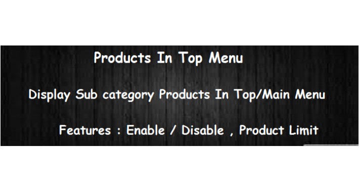 Sub Category Products In Main Menu/ Top menu