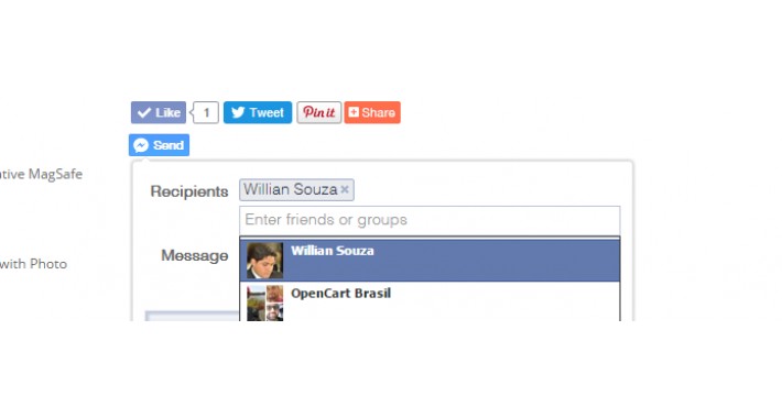 Facebook Send button to send a message inbox to a friend
