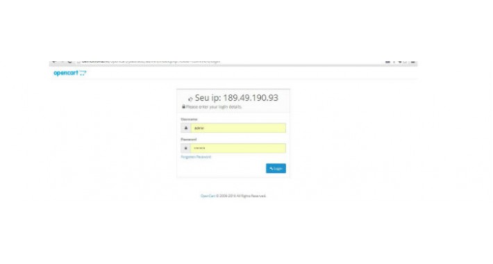 Mostrar ip na tela de login do admin