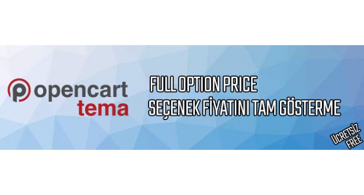 Seçenek Fiyatı Ana Fiyat - Full Options Price