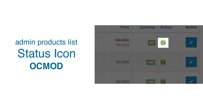 Admin Products List Status Icon (OCMOD)