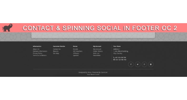 Contact & Spinning Social in Footer OC2