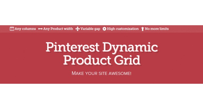 Pinterest Dynamic Product Grid by GrandCMS.com