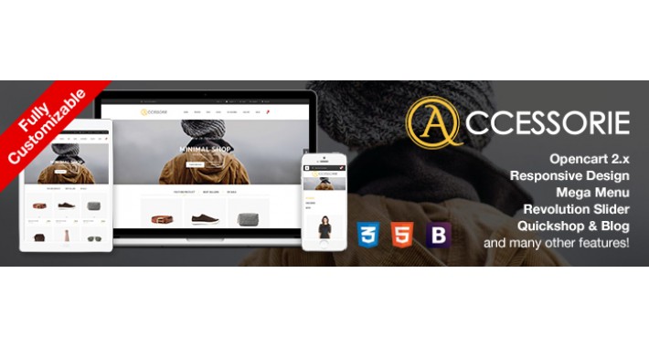 Fashion & Shoes Store Minimalist OpenCart Theme Parallax