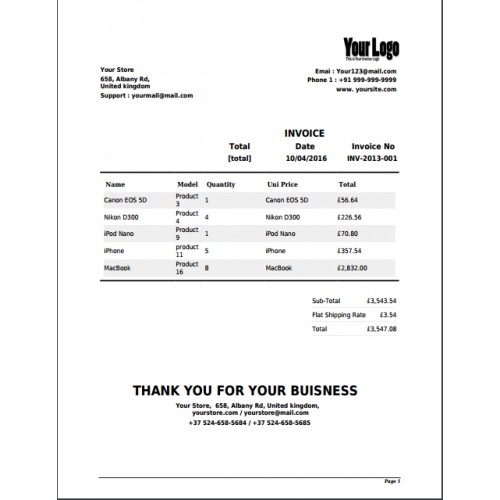 customizable invoice template