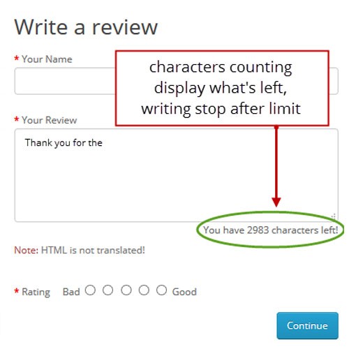 How to add character count to just about any OpenCart 2.x comments box -  Blogs