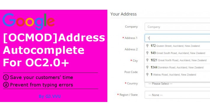 [OCMOD]Google Address Autocomplete OC2.0+