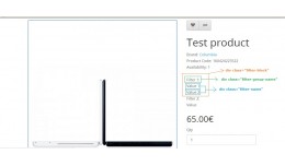 Display filter names and values on product page ..