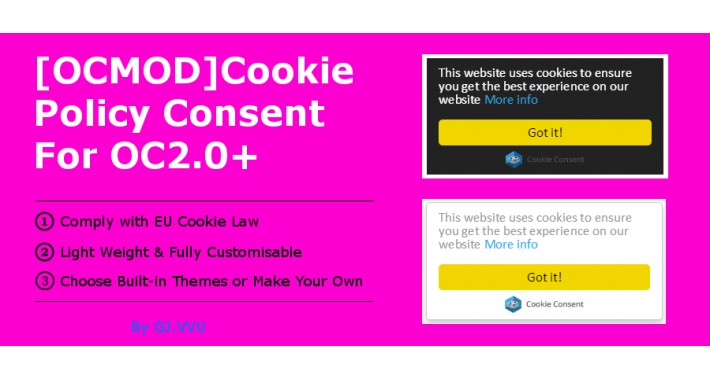 [OCMOD]Cookie Policy Consent OC2.0+