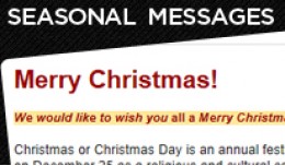 Seasonal Message in confirmation email