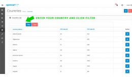 Admin Country Filter
