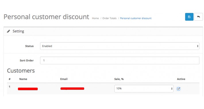 Personal customer discount