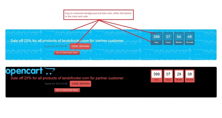 Lof countdown banner - Opencart 2.2