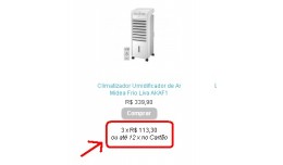 mostrar parcela no produto