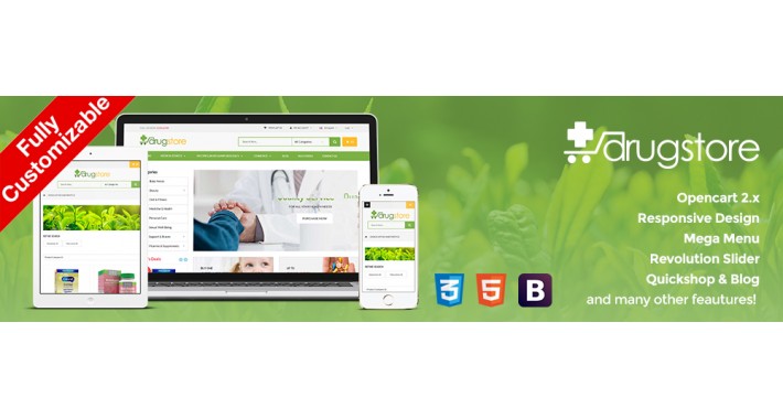 OpenCart Drugs & Medicines Theme - Responsive Medical Store