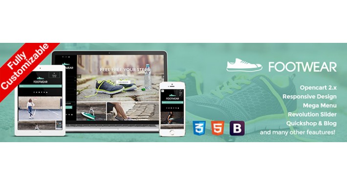 Footwear Store OpenCart Theme - shoes, menswear, sportswear