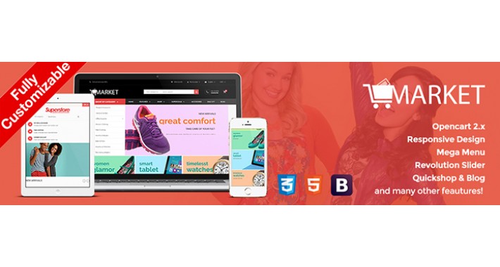 Online Shopping Market OpenCart Theme - AliExpress Clone Site