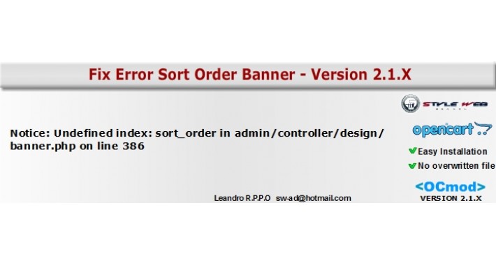 Fix Error Sort Order Banner 