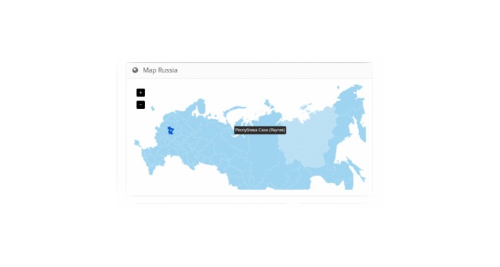 Map of Russia with regions for admin