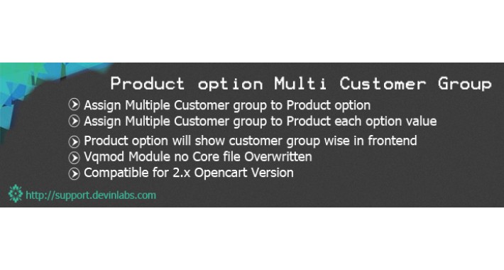 Product Option and Option Value Multi Customer Group Wise