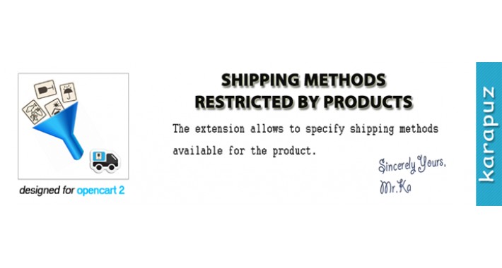 Product Shipping Methods (for Opencart 2)