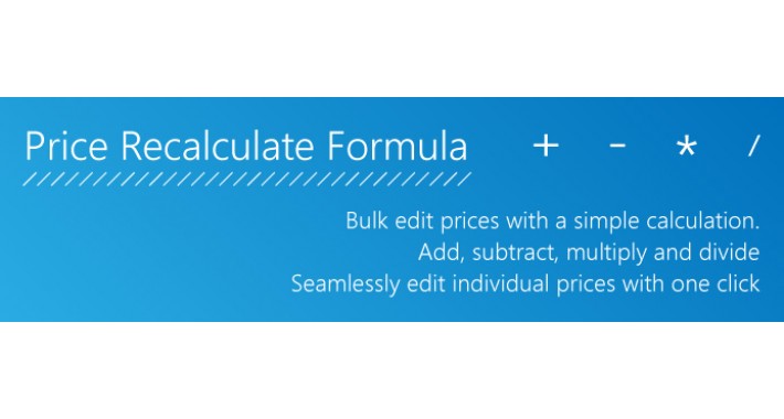 Price Recalculate Formula - change prices with math