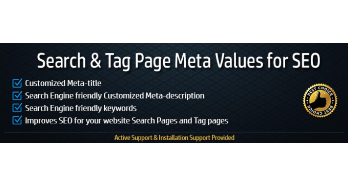 Search and Tag Pages SEO Meta Values