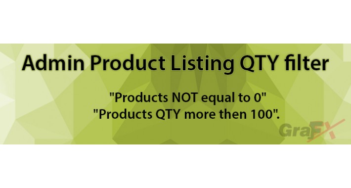 Admin Product Listing QTY filter