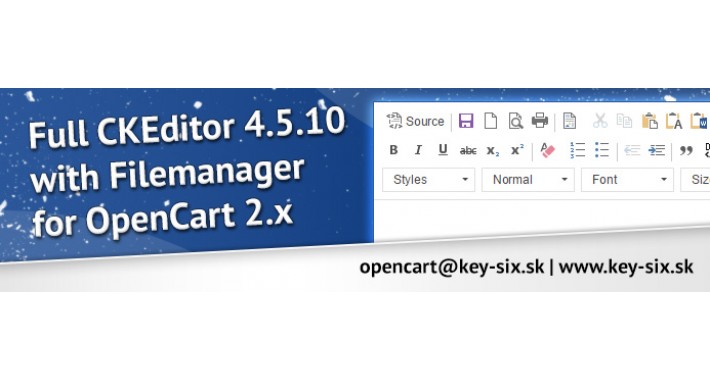 FULL CKEDITOR 4.5.10 WITH INTEGRATED FILEMANAGER FOR OPENCART 2
