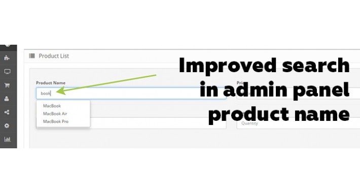 Improved search in admin panel product name