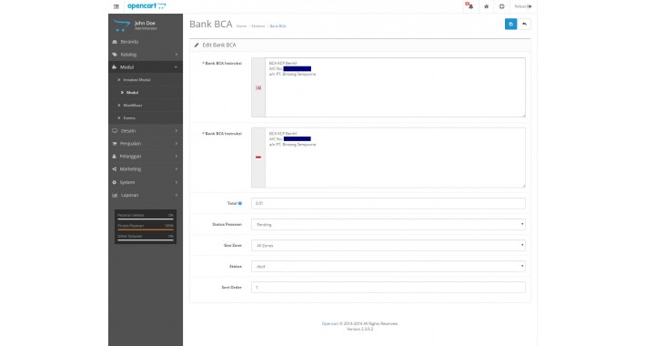 Modul BANK BCA / BNI / BRI