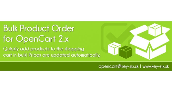 BULK PRODUCT ORDER FOR OPENCART 2
