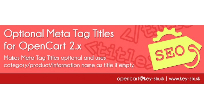 OPTIONAL META TAG TITLES FOR OPENCART 2