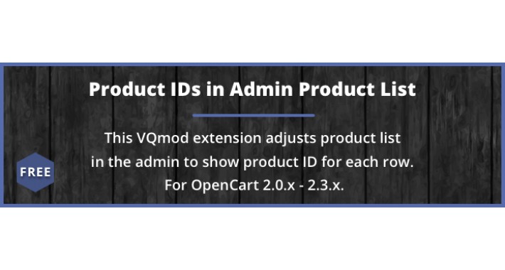 Product IDs in Admin List