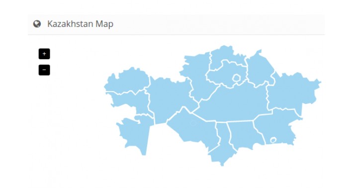 Map of Kazakhstan with regions for admin