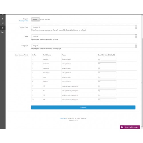 OpenCart - Product Import Export Tool