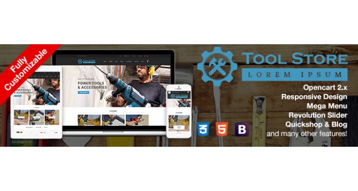 Mechanics Tool Store Responsive OpenCart Theme 2016