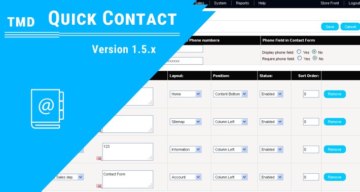 Quick Contact opencart
