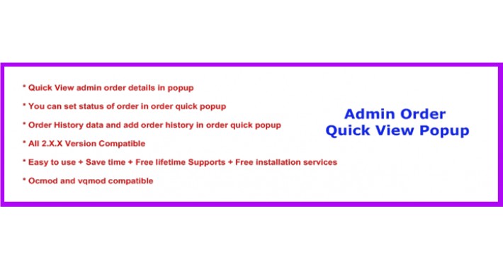 Admin Order Quick View Popup
